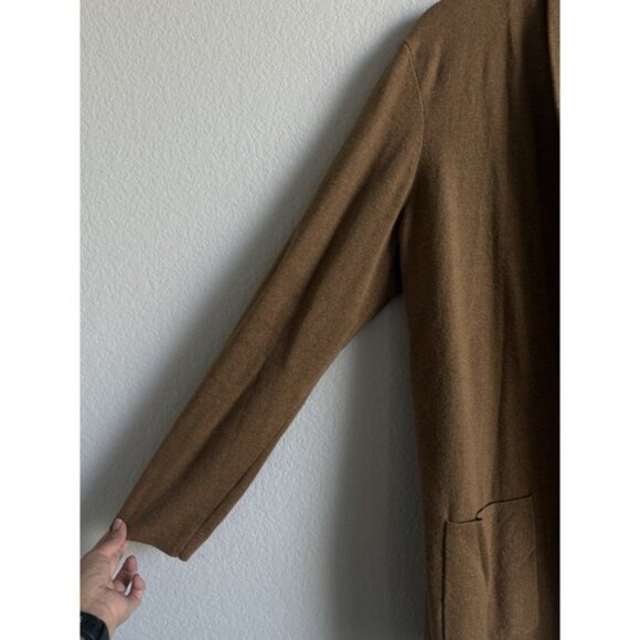 J.Crew Chelsea Open Front Cardigan Sweater Blazer Knit Htr Camel Women's Large - Picture 11 of 13